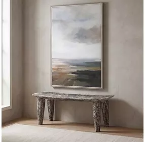 Monterey Distressed White Accent Bench