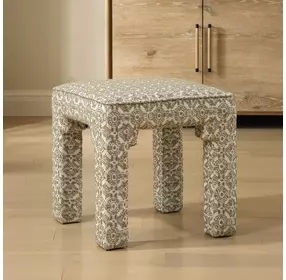 Belmont Green and White Upholstered Small Accent Bench