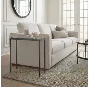 Fairmont Warm Bronze Rectangular Glass Top Accent Table