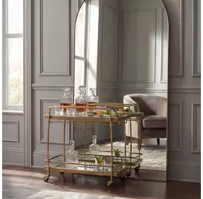 Scarritt Antique Brass Bar Cart