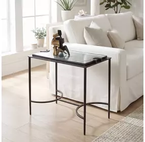 Hamilton Dark Bronze Rectangular Glass Top Accent Table