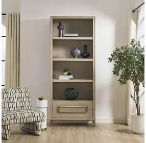 Alden Brown and Brushed Brass Etagere