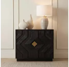 Faulkner Black 3 Drawer Accent Chest