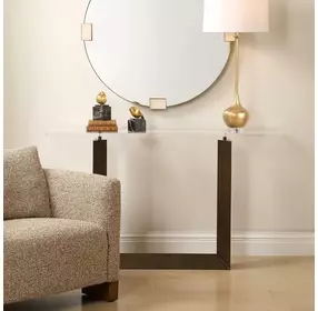 Riverton Bronze Rectangular Acrylic Top Console Table