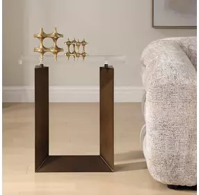 Riverton Bronze Rectangular Acrylic Top Side Table
