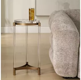 Alden Bronze Round Acrylic Top Accent Table