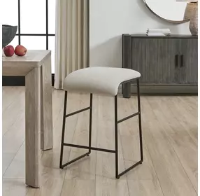 Langston Ecru Upholstered Counter Height Stool