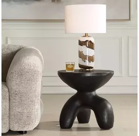 Veta Black Outdoor Round Accent Table