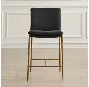 Arlington Charcoal Gray Leather Upholstered Counter Height Stool