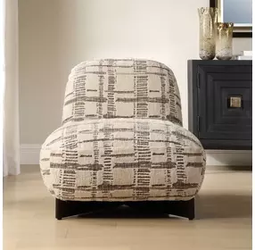 Evans Mocha and Caramel Upholstered Armless Accent Chair