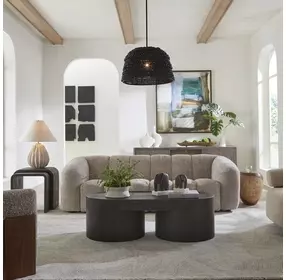 Kingsley Black Oval Coffee Table