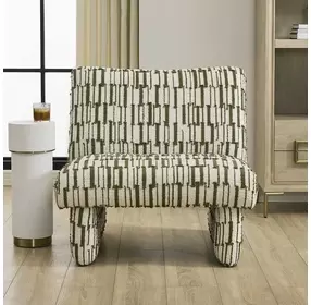 Alden Moss and Off White Upholstered Armless Accent Chair