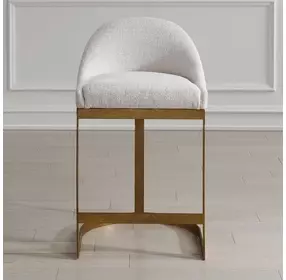 Belmont Soft Ivory Performance Fabric Upholstered Counter Height Stool