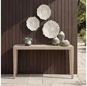 Arlington Cerused Wheat Outdoor Rectangular Console Table