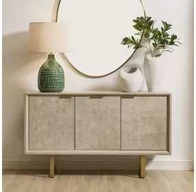 Fairmont Brown and Gold 3 Door Accent Cabinet