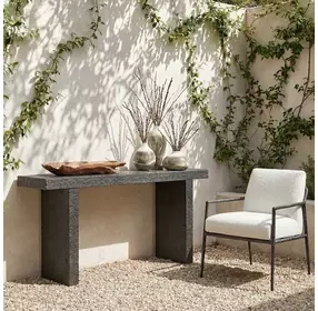 Langston Natural Slate Outdoor Rectangular Console Table