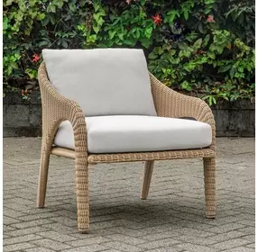 Prescott Oyster White Upholstered Outdoor Lounge Chair