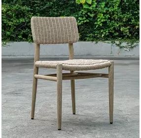 Carlisle Textured Oatmeal and Cerused Wheat Outdoor Dining Chair