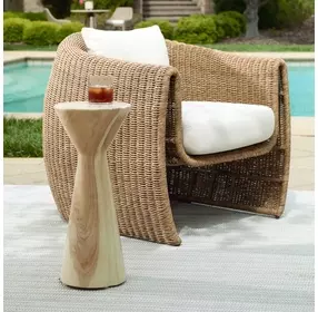 Kingsley Natural Bleached Outdoor Round Drink Table