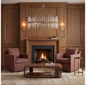 Oakley Canyon and Blush Upholstered Swivel Glider Accent Chair