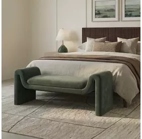 Grafton Moss Upholstered Bed Bench