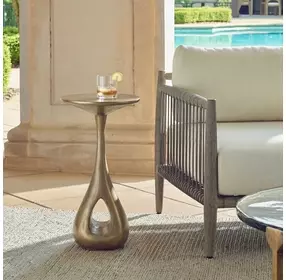 Arlington Antique Brass Outdoor Oval Accent Table