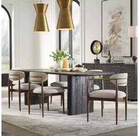 Alden Off White and Walnut Upholstered Dining Arm Chair