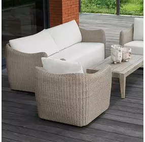 Kingsley Oyster White Outdoor 87" Sofa