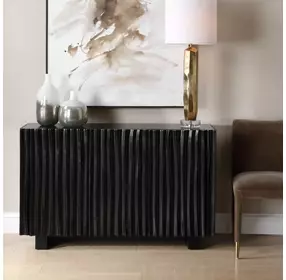 Monterey Black 3 Door Accent Cabinet