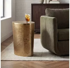 Morroni Antique Brass Oval Accent Table