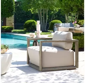Carlisle Dove Upholstered Outdoor Lounge Chair