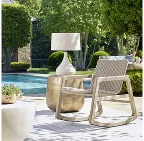 Prescott Twisted Oatmeal and Cerused Wheat Outdoor Rocking Chair