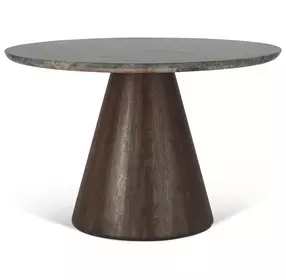 Caldera Dark Oak and Lava Marble Top 48" Round Dining Room Set