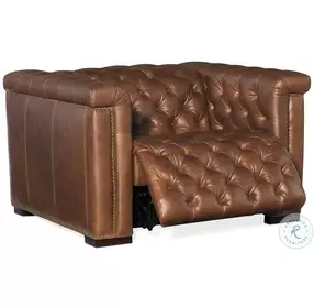 Savion Grandier Saddlebag Lodge Leather Power Recliner With Power Headrest
