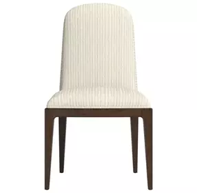 Verge Handcrafted Walnut and Beige Upholstered Side Chair Set of 2