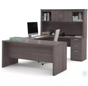 Logan Bark Gray U Shaped Desk