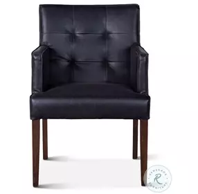 Avery Black Leather Arm Chair