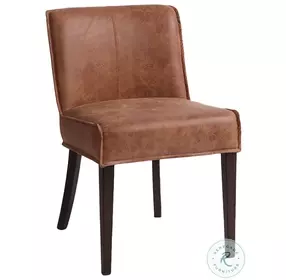 Avery Vintage Tan Leather Dining Chair Set Of 2