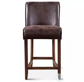 Avery Dark Brown Leather Counter Height Stool with Matte Brown Legs