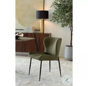 Isabella Green Suede Modern Dining Chair