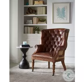 Palm Desert White Marble And Rich Chestnut Side Table