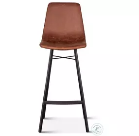 Hudson Trapper Brown Microfiber Retro Mid Century Bar Stool Set Of 2