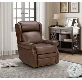 Gabby Worthington Cognac Power Recliner with Power Headrest And Lumbar