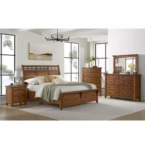Joseph Chestnut King Sleigh Storage Bed