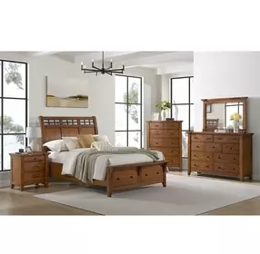 Joseph Chestnut 3 Drawer Nightstand with USB Charging