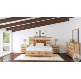 Gallagher Natural Hickory Storage Queen Platform Bed