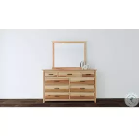 Gallagher Natural Hickory 9 Drawer Dresser with Mirror