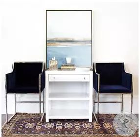 Garbo Glossy White 1 Drawer Side Table