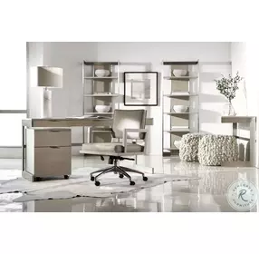 Axiom Linear Grey And Brushed Silver Desk