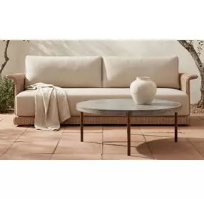 Meredith Beige Outdoor 91" Sofa